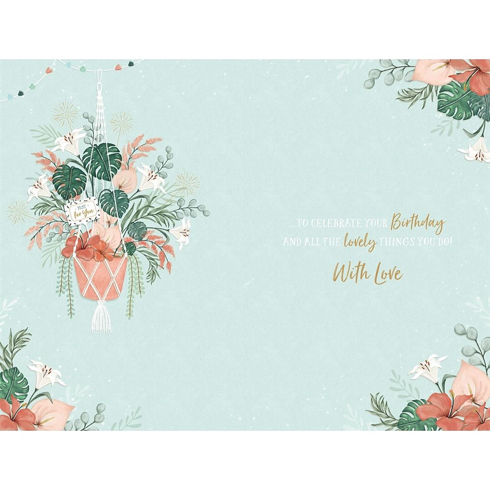 Hanging Basket Design Floral Auntie Birthday Card