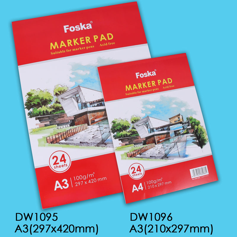 A4 24 Sheets Top Glued Open Marker Pad