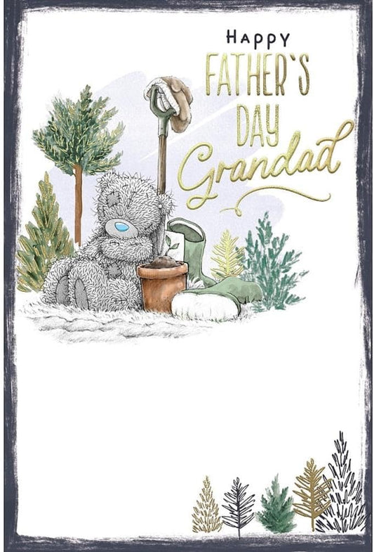 Bear Sat By Plant Pot Grandad Father's Day Card