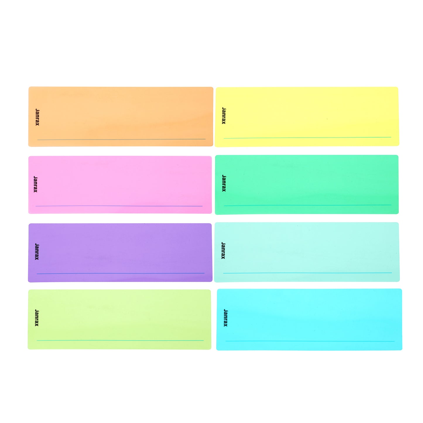 Pack of 16 Assorted Coloured 210x80mm Dyslexia Overlay Reading Strips – PET Material, Rounded Corners