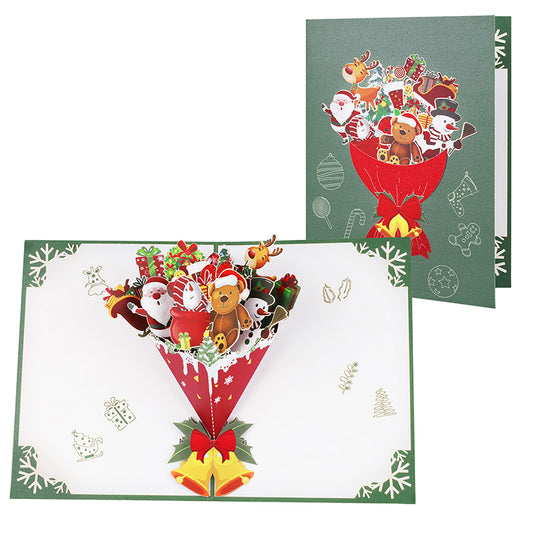 Santa & Holiday Icons Festive 3D Pop Up Christmas Card