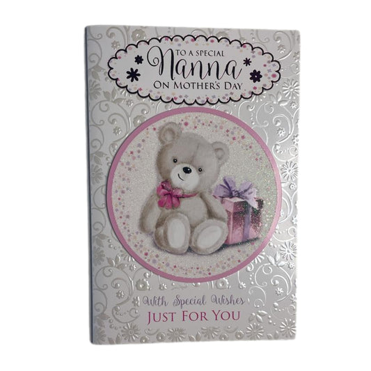 To Special Nanna Teddy With Present Design Mother's Day Card