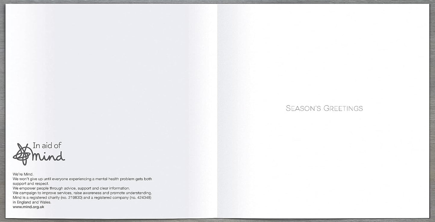 Pack of 8 Deck The Halls In Aid of Mind Charity Christmas Cards
