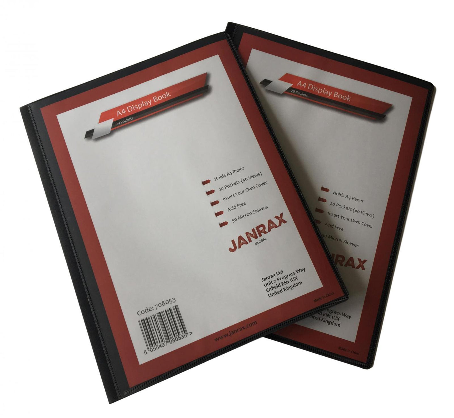 Pack of 6 A4 Presentation Display Books 20 Pockets (40 Views) by Janrax