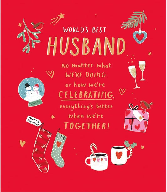 Festive Icons World's Best Husband Christmas Card