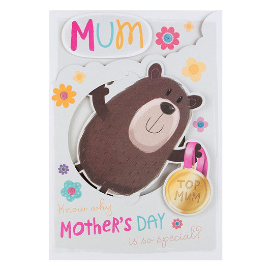 Mum Adorable 'Top Mum' 3D Mother's Day Card