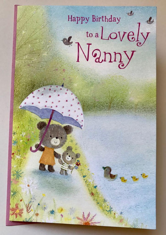 Lovely Nanny Birthday Card Cute Teddy 