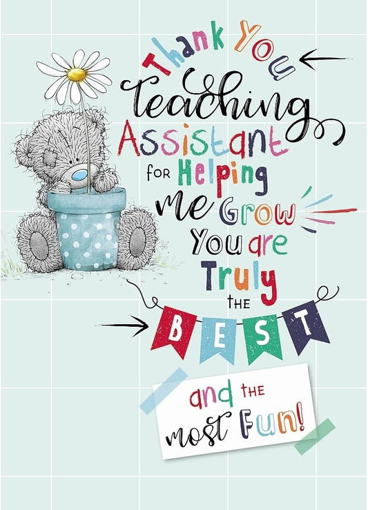 Bear And Flower Pot Thank You Teaching Assistant Card