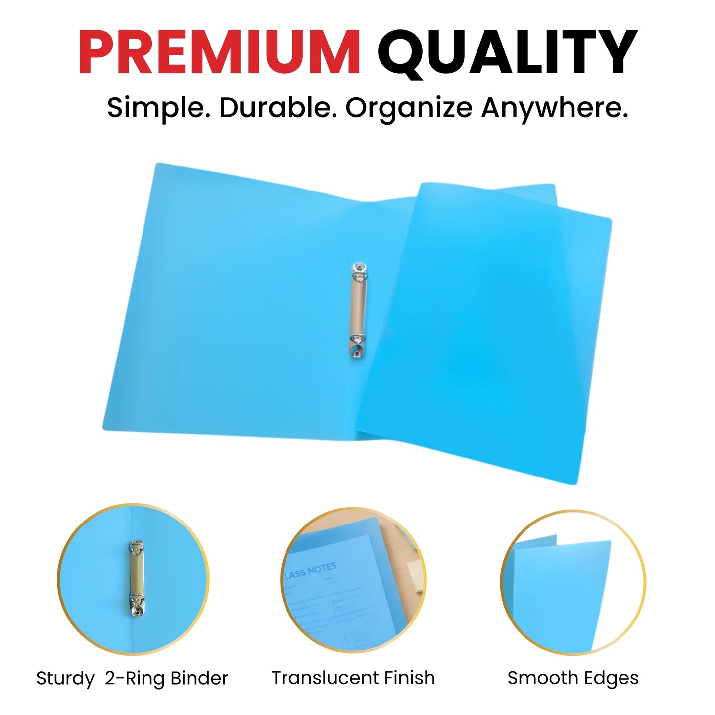 A4 Slim Green Translucent Ringbinder
