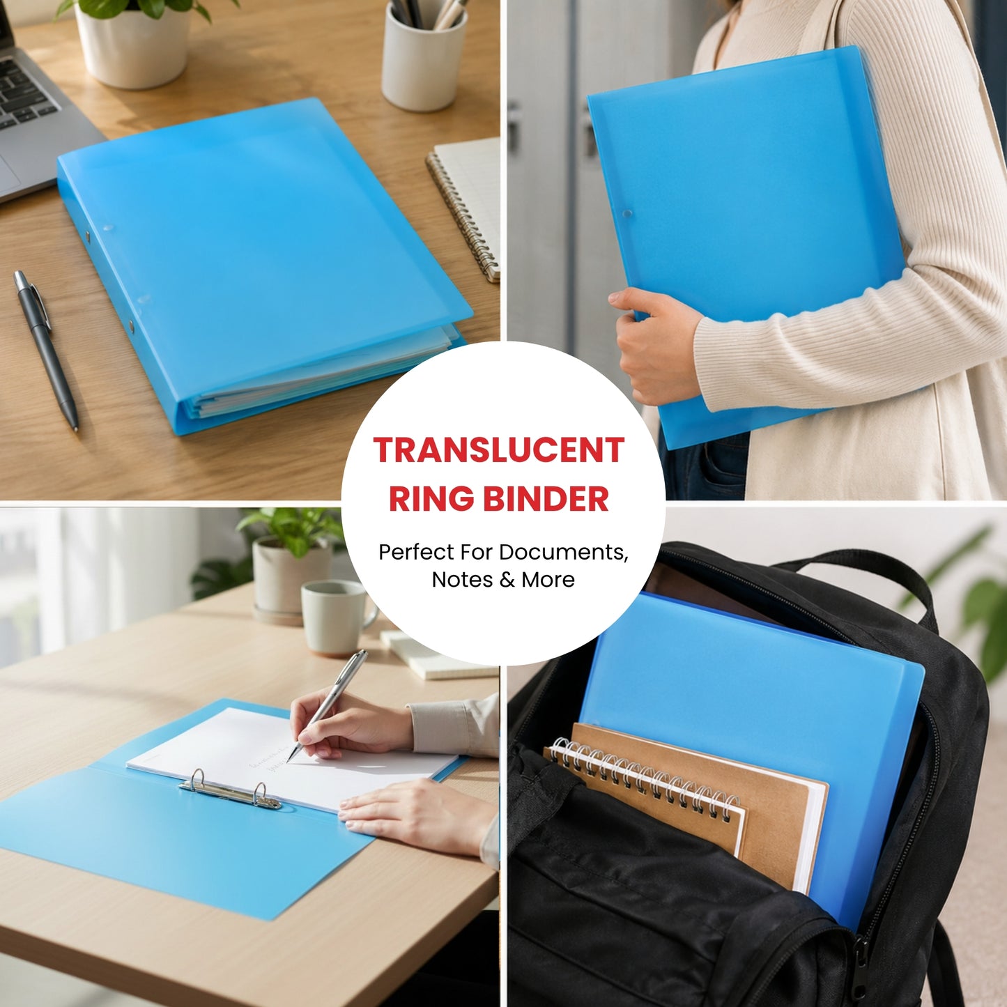 A4 Slim Purple Translucent Ringbinder