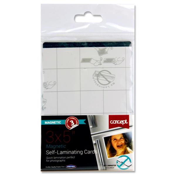 Pack of 3 97x139mm Magnetic Self-laminating Cards by Concept