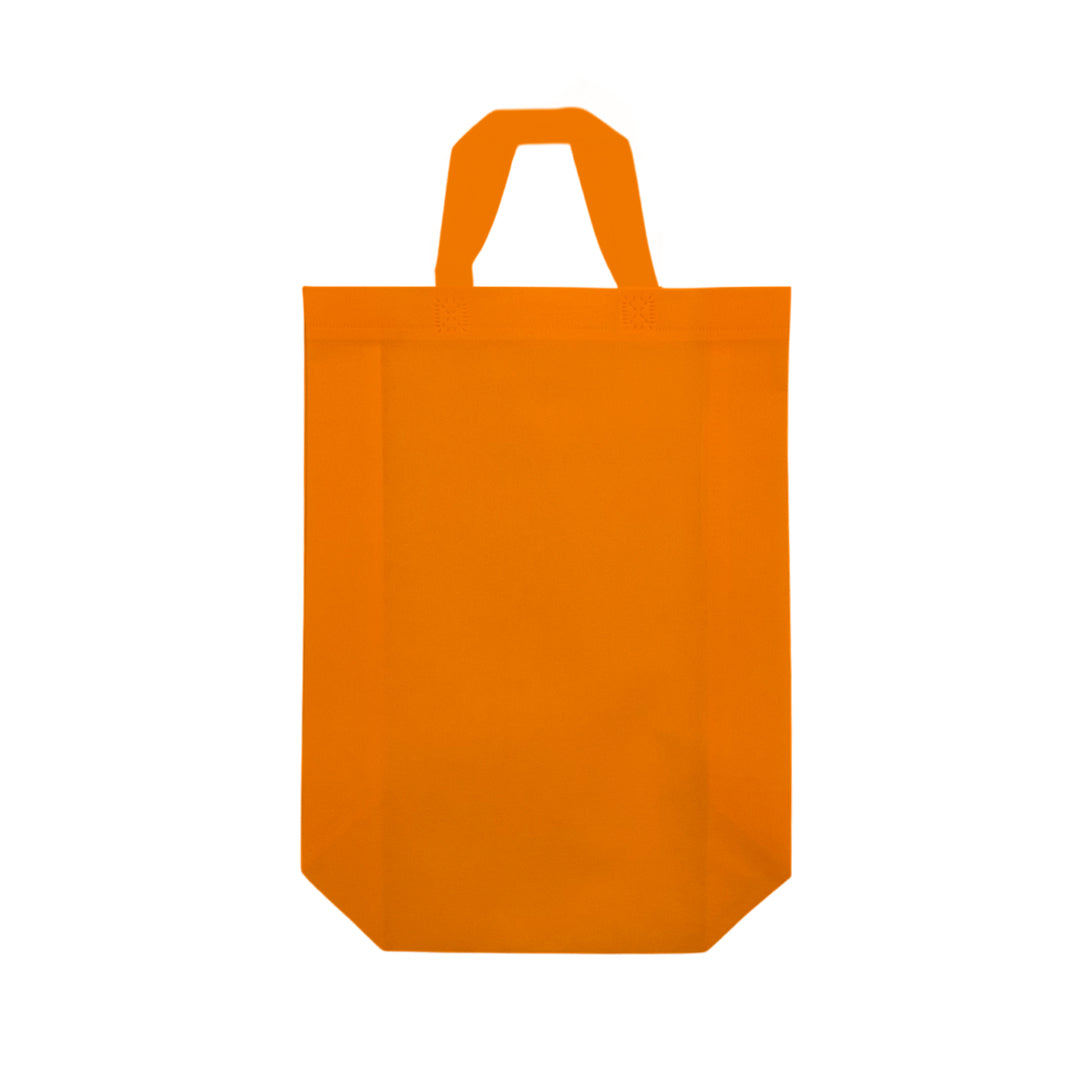 Pack of 50 Orange Coloured 25x35x10cm Non-Woven Bags with Handle