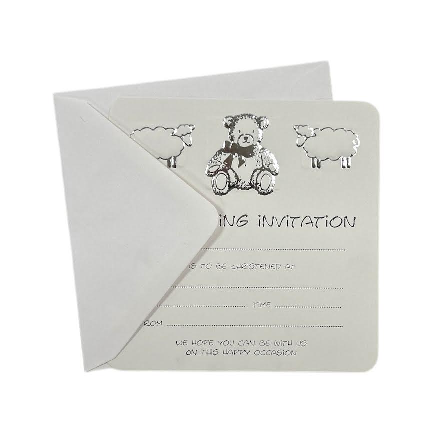Pack of 10 Christening Invitation Cards with Envelopes