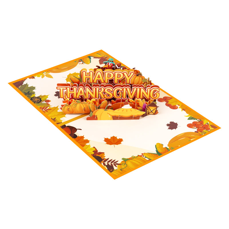 Harvest Wishes Thanksgiving 3D Pop Up Greeting Card