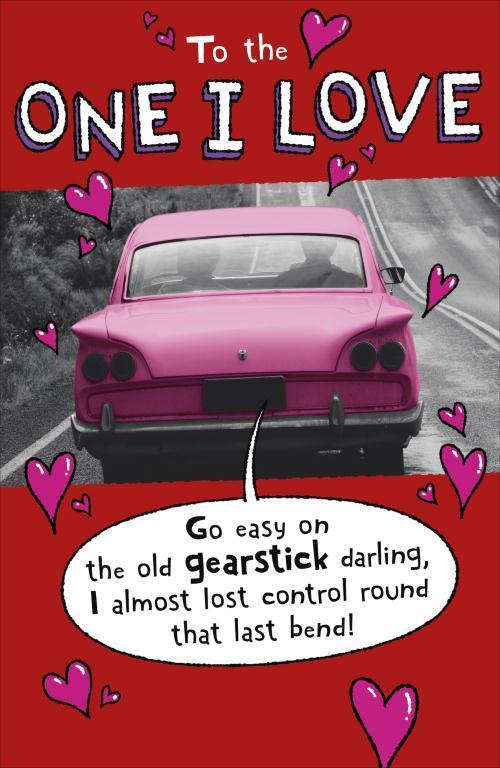 One I Love Go Steady On Gearstick Naughty Valentine's Day Card