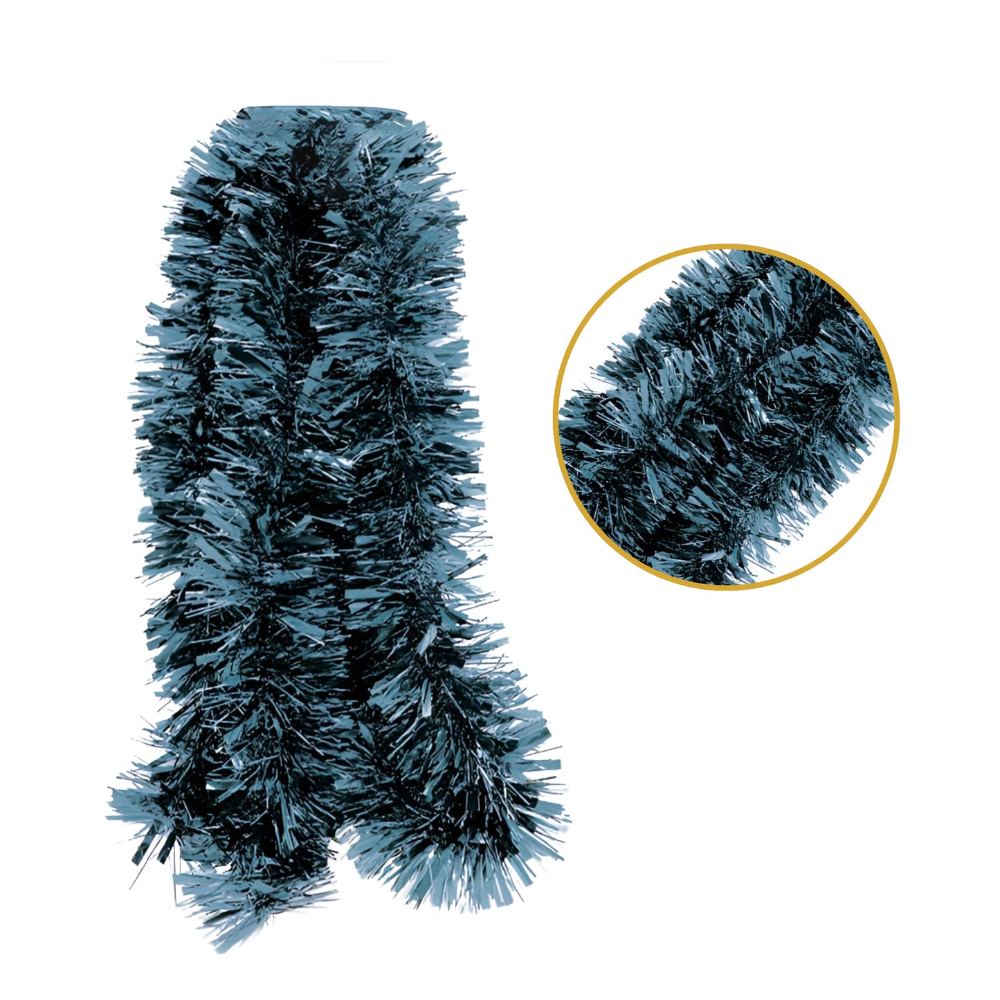 2m Christmas Chunky Pale Blue Tinsel