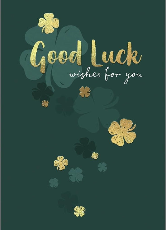 Four Leaf Clovers Good Luck Card