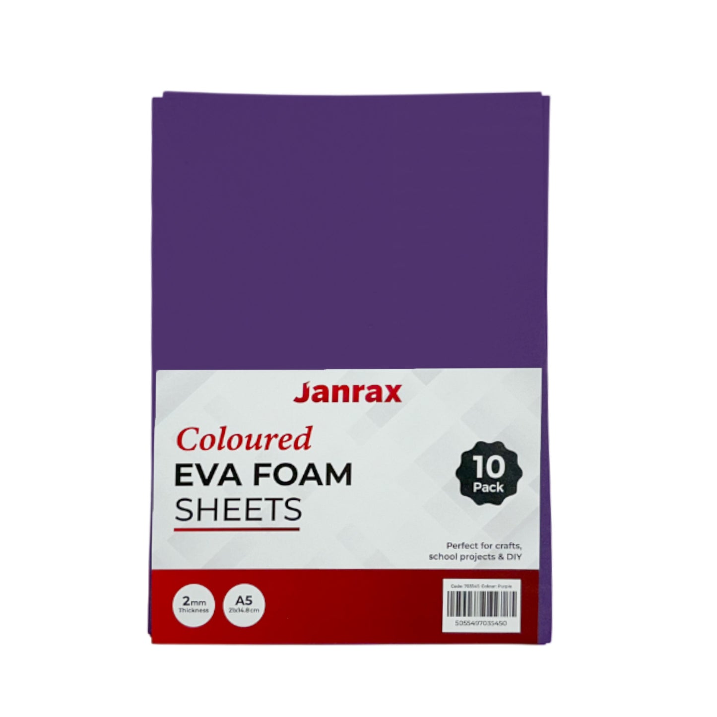 Pack of 100 A5 Purple Coloured EVA Foam Sheets