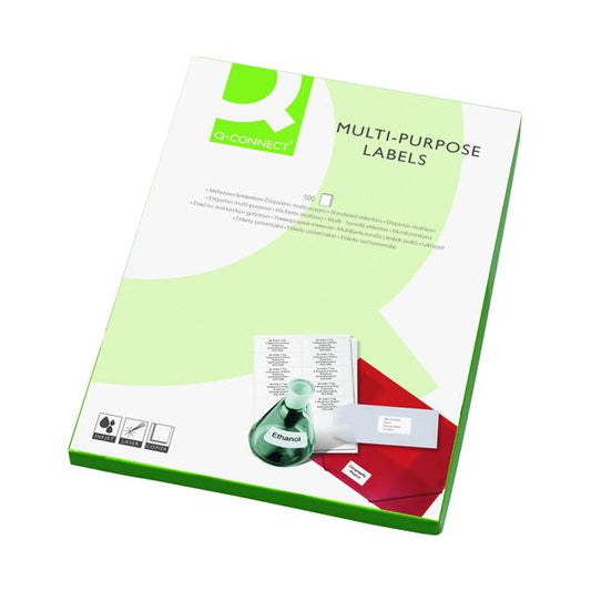Pack of 4000 Q-Connect 8 per A4 Sheet White Multi-Purpose Labels 99.1x67.7mm