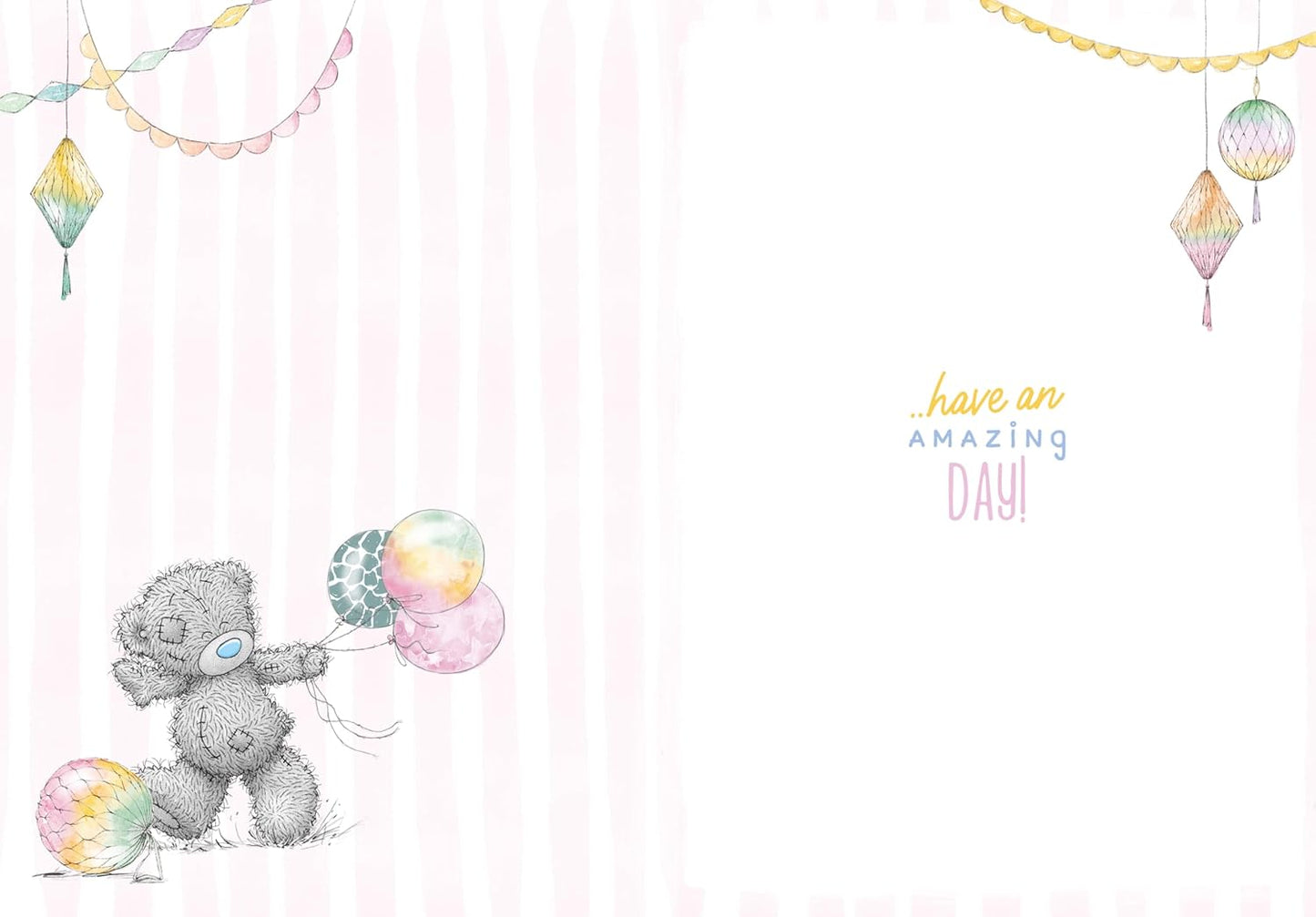 Bear With Balloons 50th Birthday Card