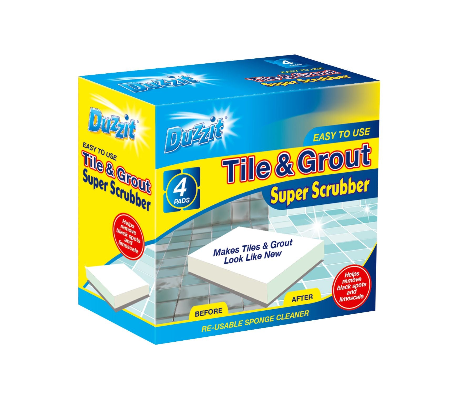 Pack of 4 Duzzit Tile and Grout Super Scrubbers– Shop Inc