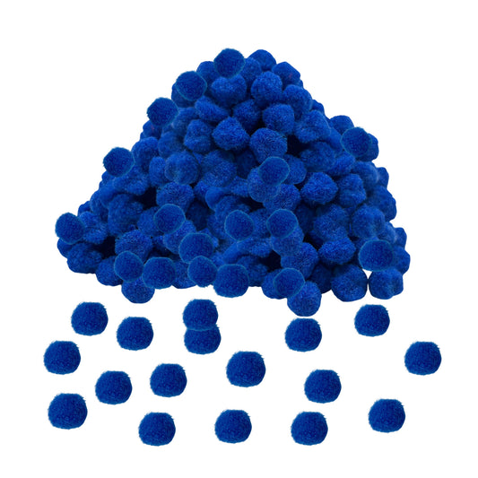 Pack of 500 Dark Blue Pom Poms 1.5cm – Soft Fluffy Craft Balls