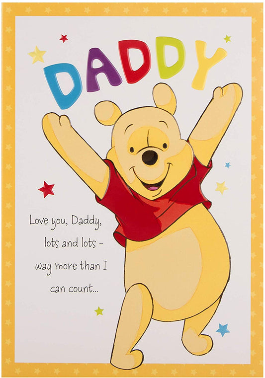 Winnie the Pooh Father's Day Card 'Daddy' With Emboss Finish 