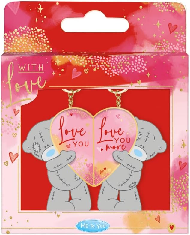 Me To You Two Part Keyring With 'Love You More' Caption Official Valentine's Day Collection