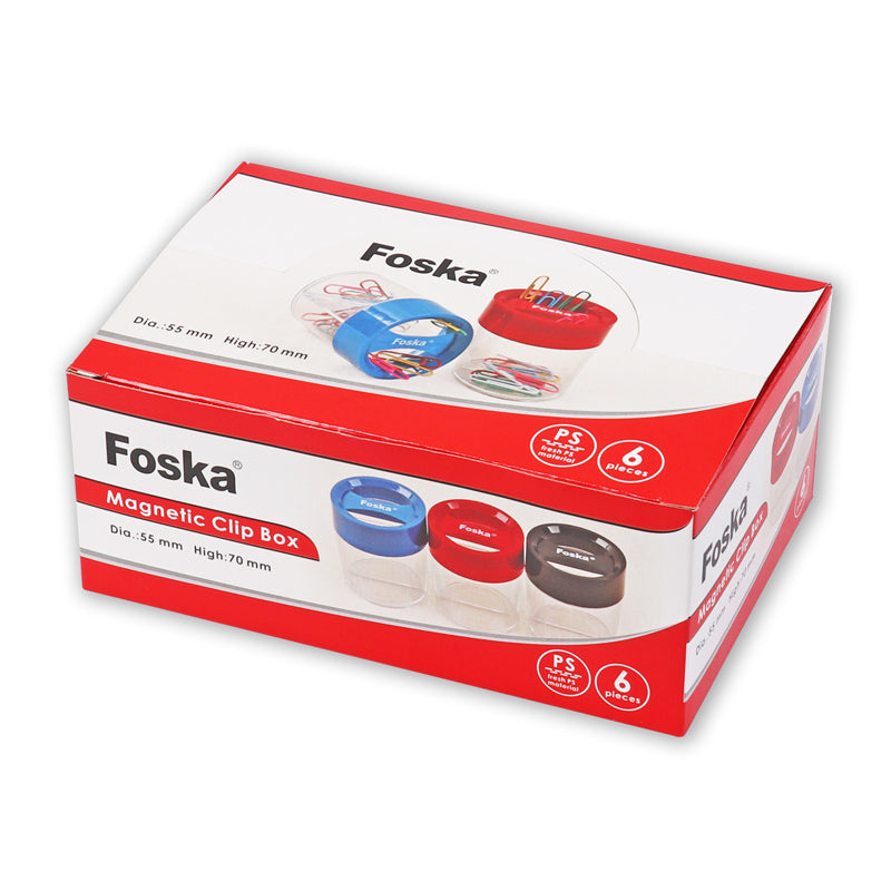 Pack of 6 Magnetic Paper Clip Pin Pots