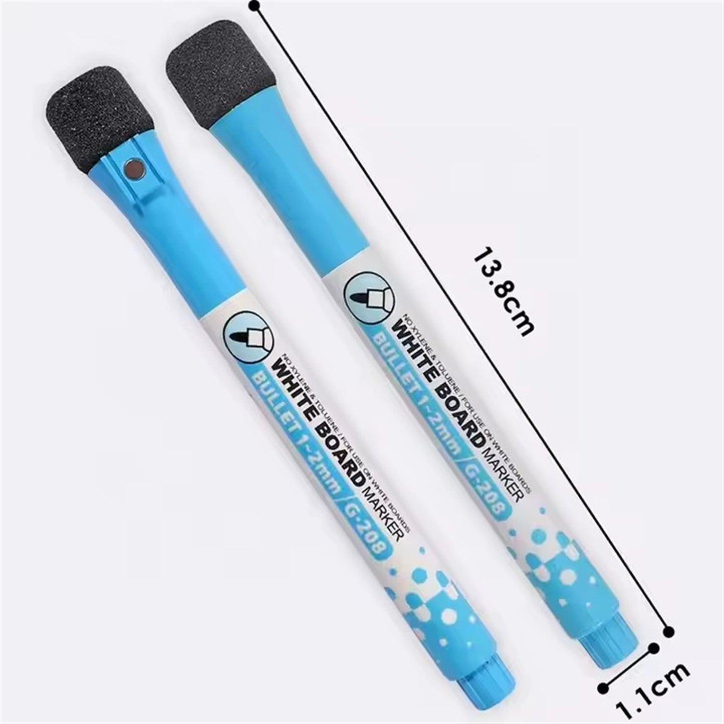 Pack of 8 Magnetic Whiteboard Marker Pens With Built‑In Magnet & Eraser