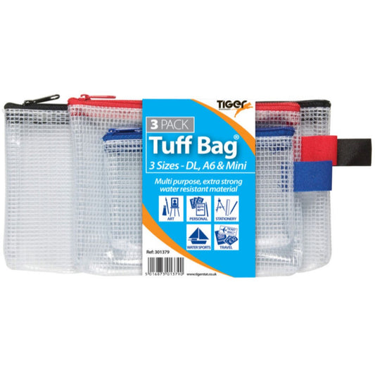 Tiger Triple Pack of Tuff Bags - 3 Sizes: A6, Mini & DL