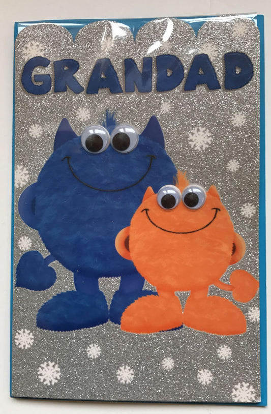 Grandad My Monsters Christmas Card Goggly Eye