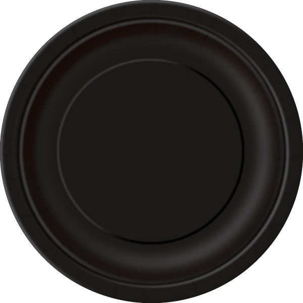 Pack of 16 Midnight Black Solid 9 inch Dinner Plates
