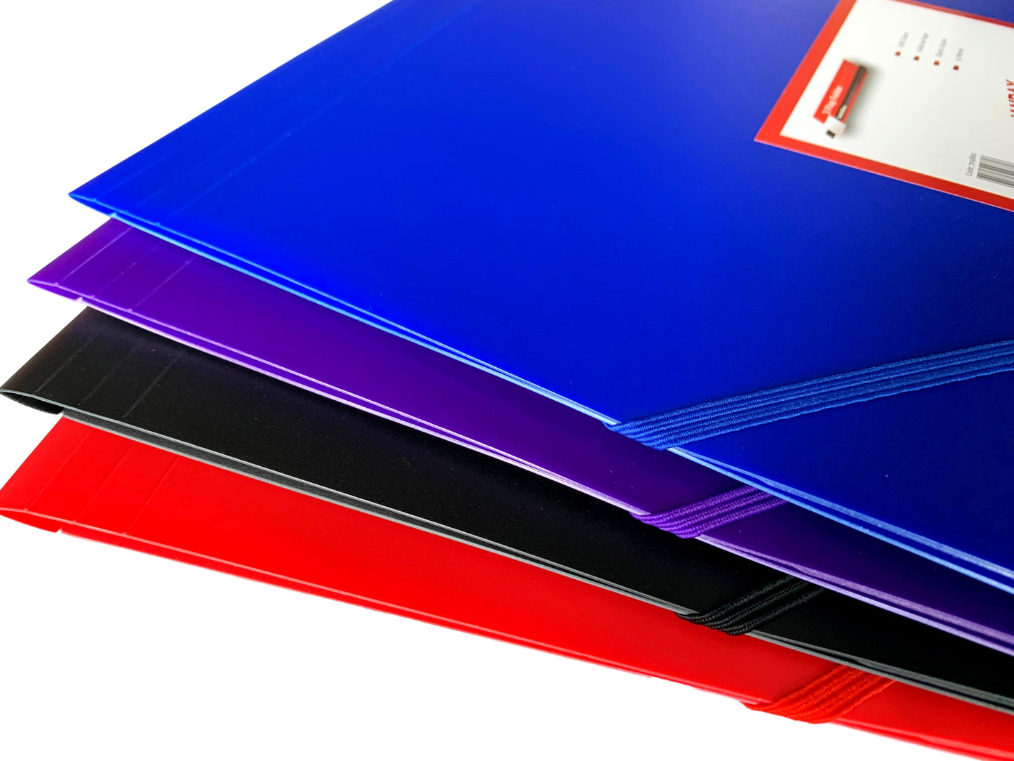 Pack of 12 A4 Purple 3 Flap Folders with Elasticated Closure