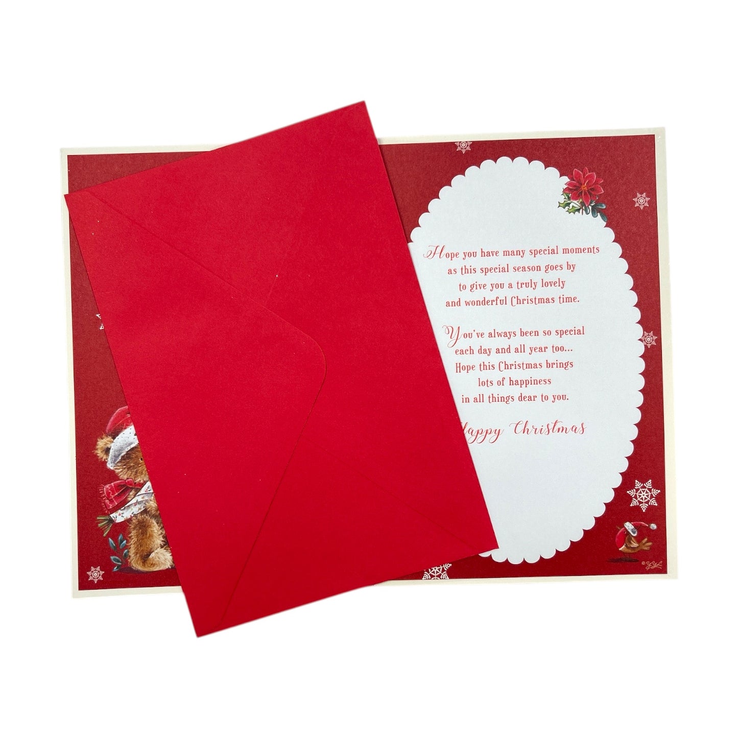 Gran Special Wishes Teddy With Bouquet Christmas Card