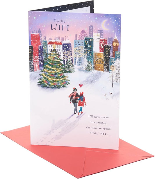Couple Winter Scene Wife Christmas Card