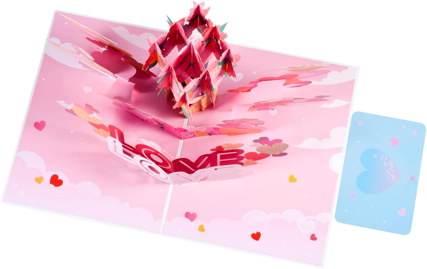 Elegant Love Roses & Hearts 3D Pop Up Valentine's Day Card