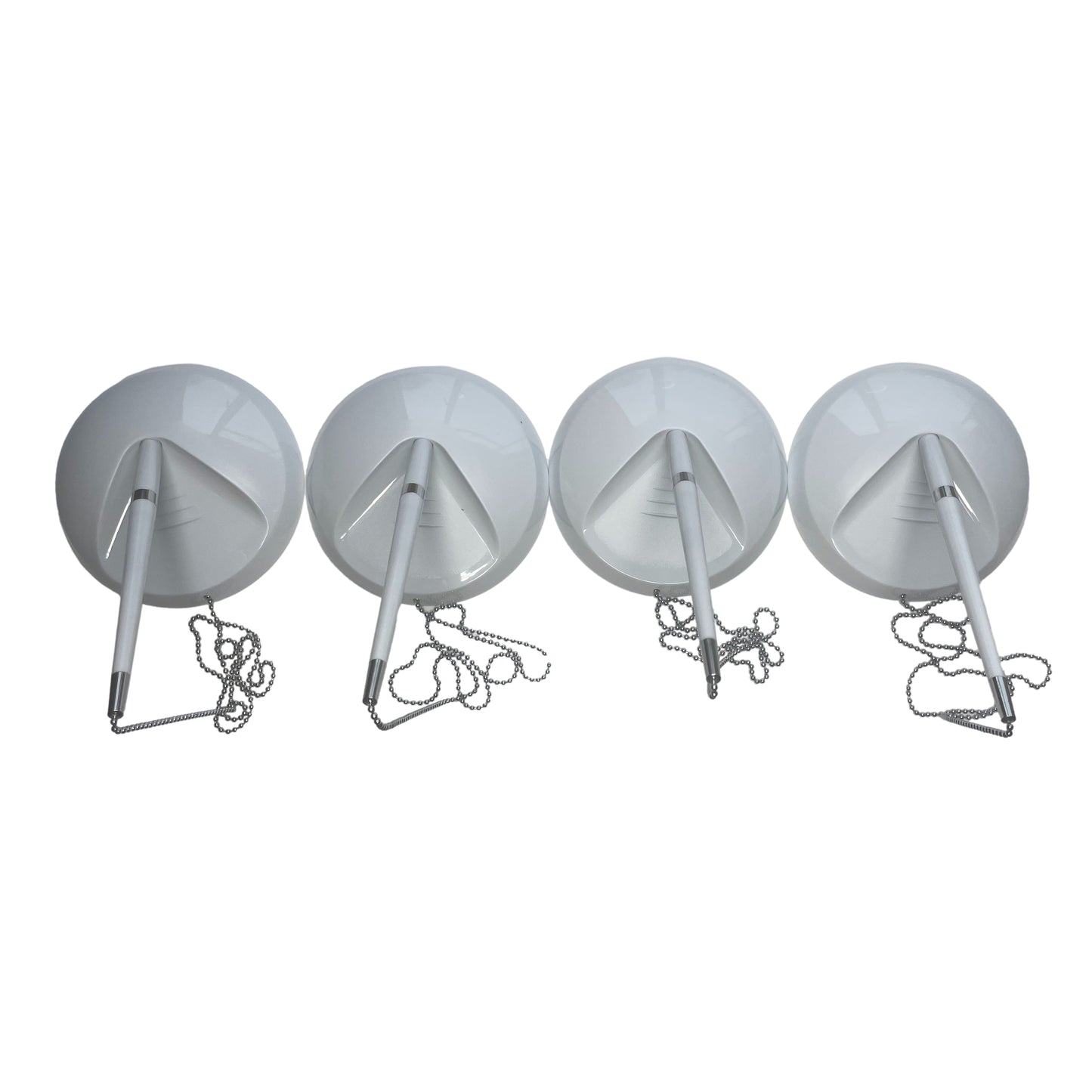 Pack of 4 White Reception Counter Pens on Chain
