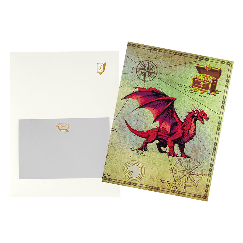 Fiery Red Dragon Fantasy 3D Pop Up Greeting Card - Birthday Event Holiday