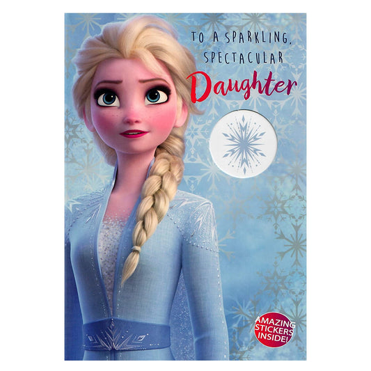 To a Sparkling Spectacular Daughter Frozen 2 Birthday Card with Stickers 