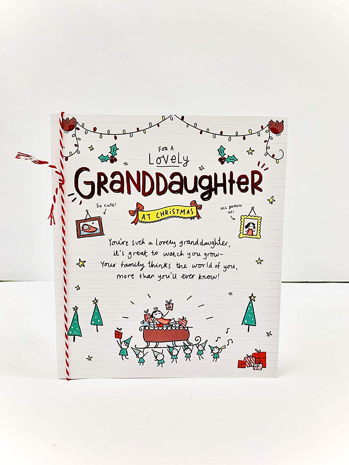 Granddaughter Christmas Card with Lovely Words