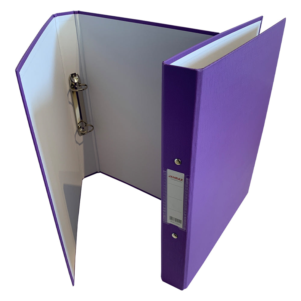 Pack of 3 A4 Purple Paper Over Board Ring Binders by Janrax