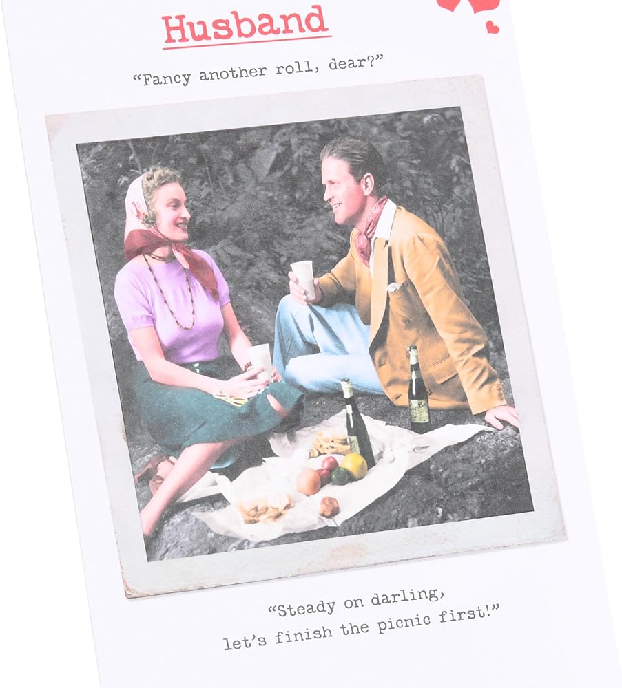 Couple Having Picnic Design Husband Valentine's Day Card