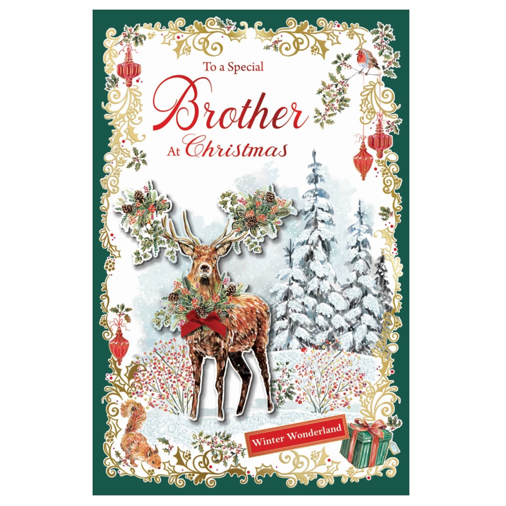To a Special Brother Winter Wonderland Design Christmas Card