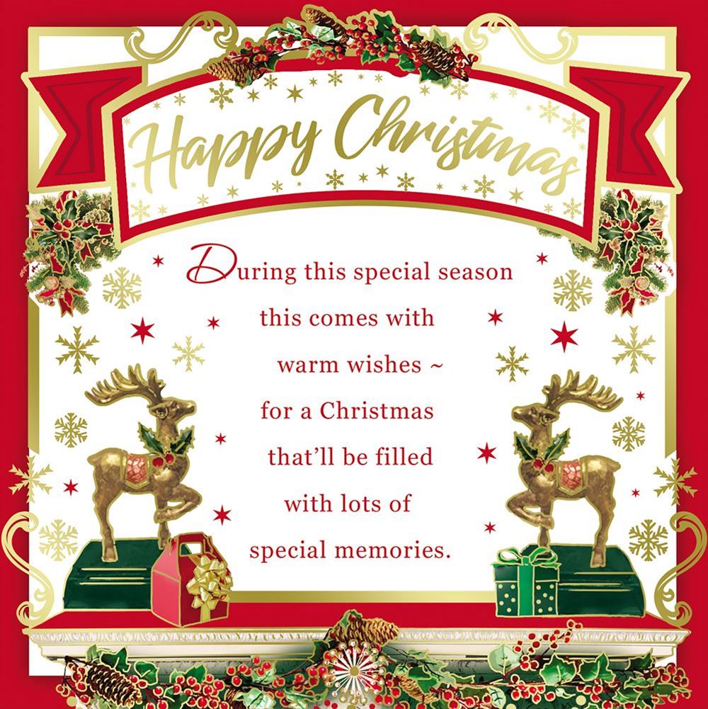 Pack of 10 Reindeer & Holiday Wishes Christmas Boxed Cards