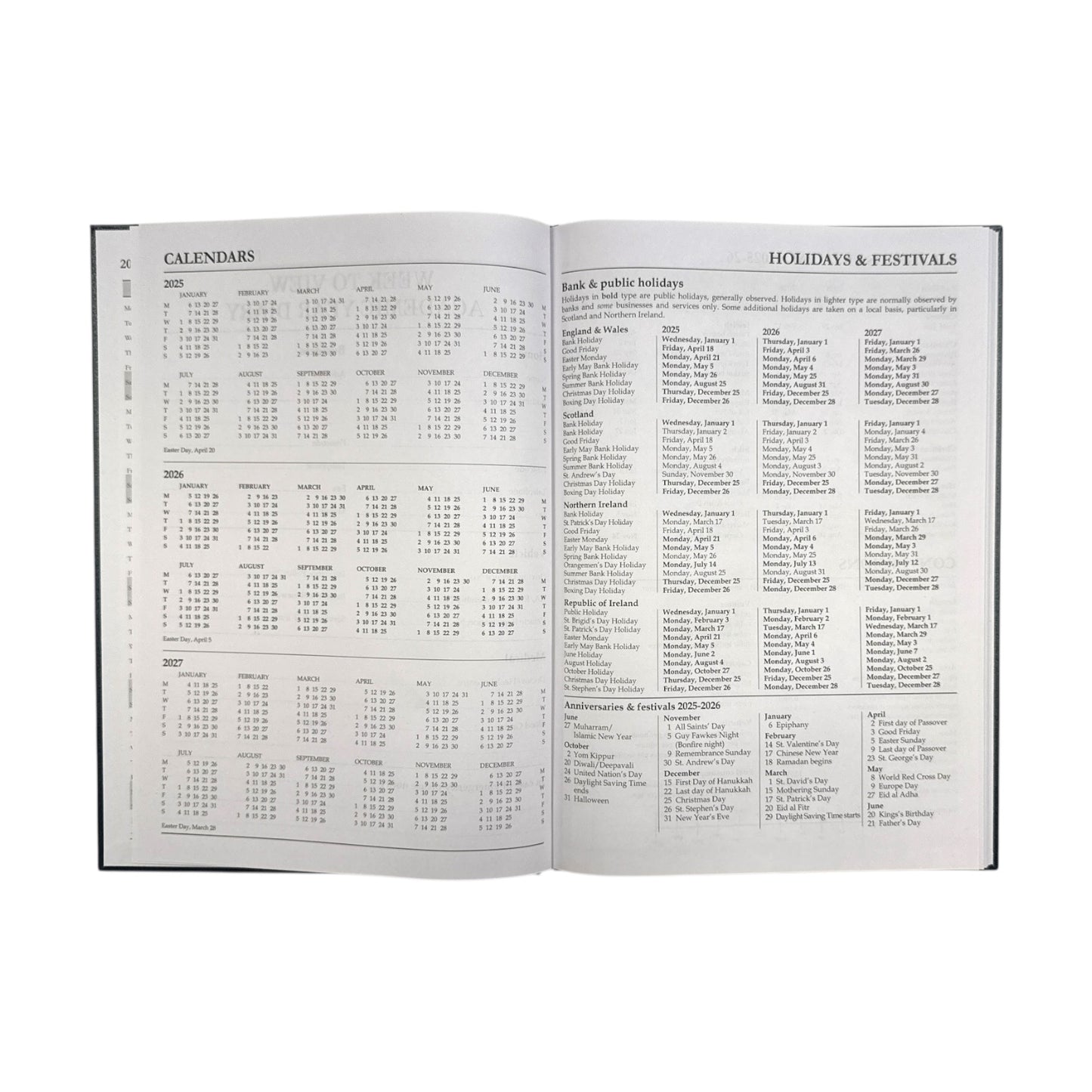 Janrax 2025-2026 A4 Week to View Black Academic Diary