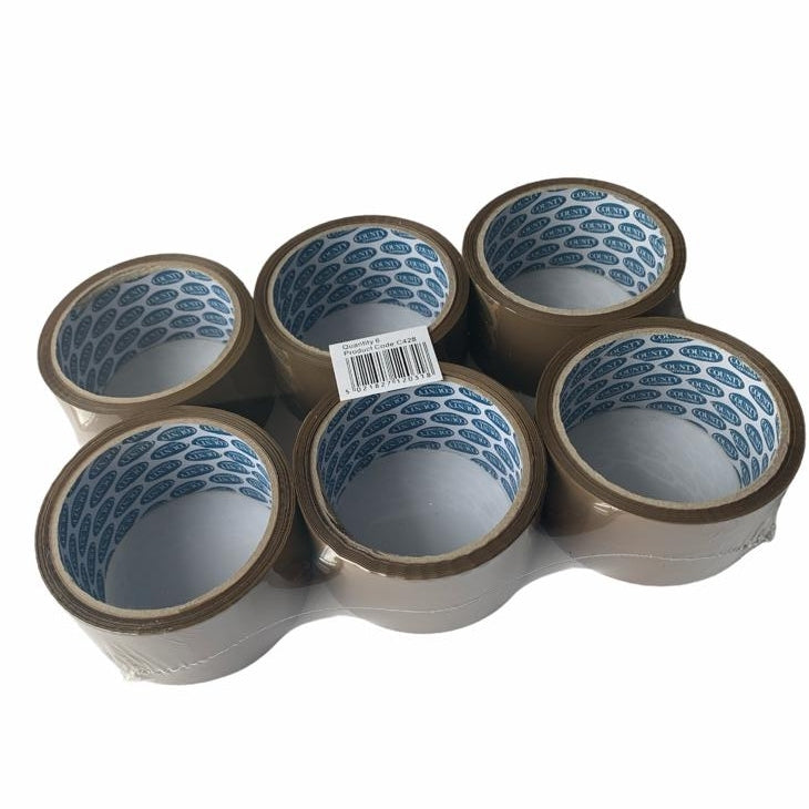 Pack of 6 Brown Packaging Tape 48mm x 40m PICK SP