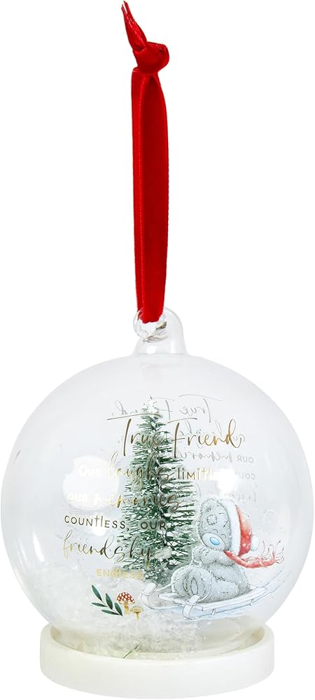 Me to You Tatty Teddy True Friend Christmas Tree Glass Bauble Xmas Decoration Signature Collection
