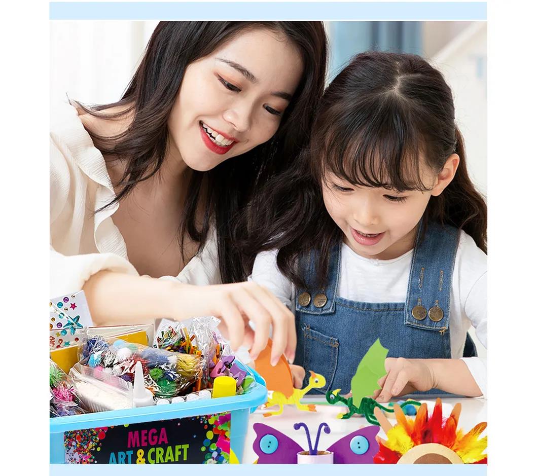 Complete DIY Arts and Crafts Supplies Kit with Storage Box