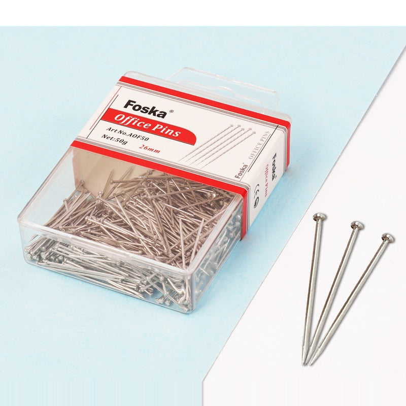 12x Pack of 50g Office Pins 26mm in a Handy Box
